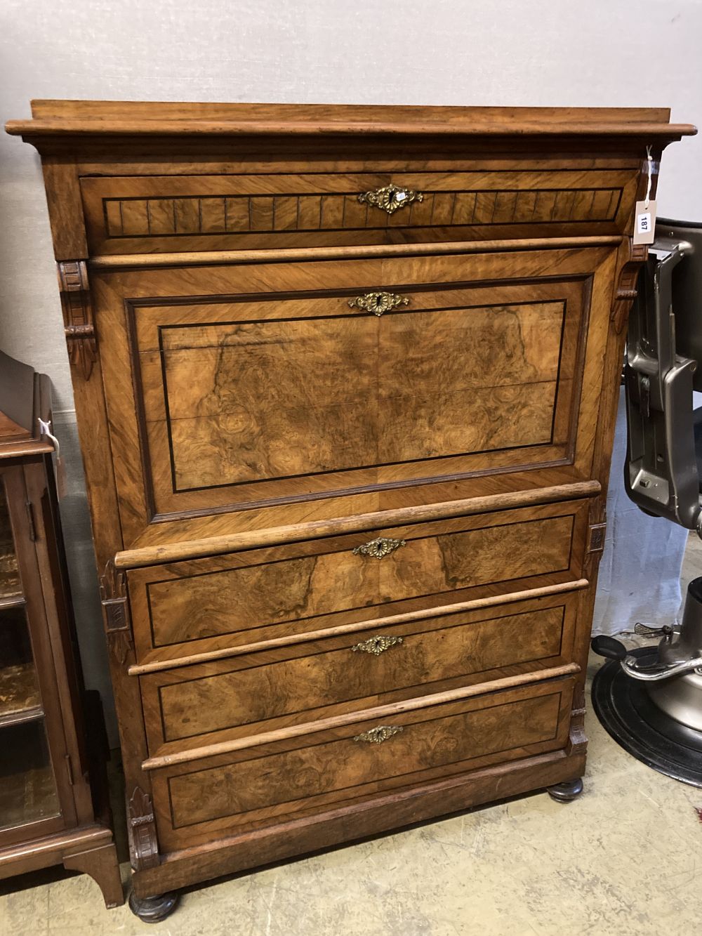 An early 19th century Swedish secretaire à abattant, width 105cm depth 50cm height 148cm